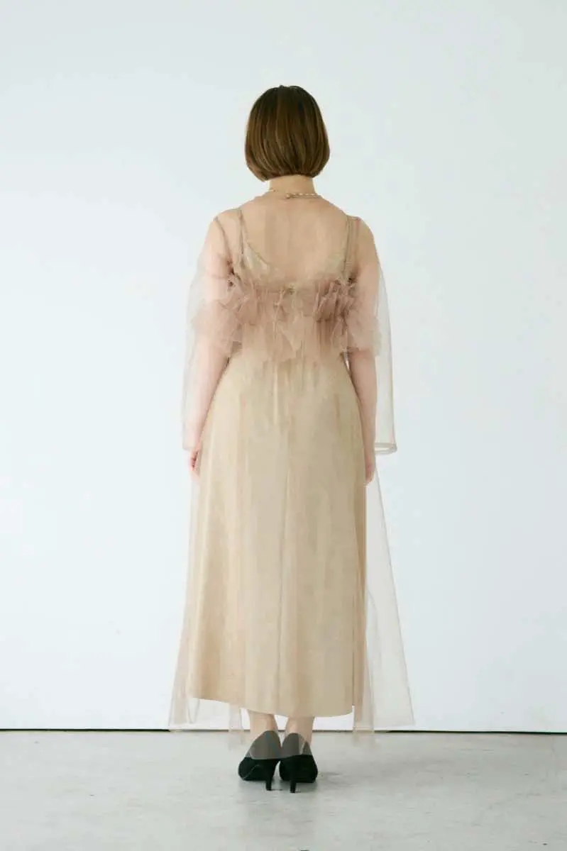 ベージュのMultiwayボリュームチュールドレス | ANDRESD | S | 結婚式