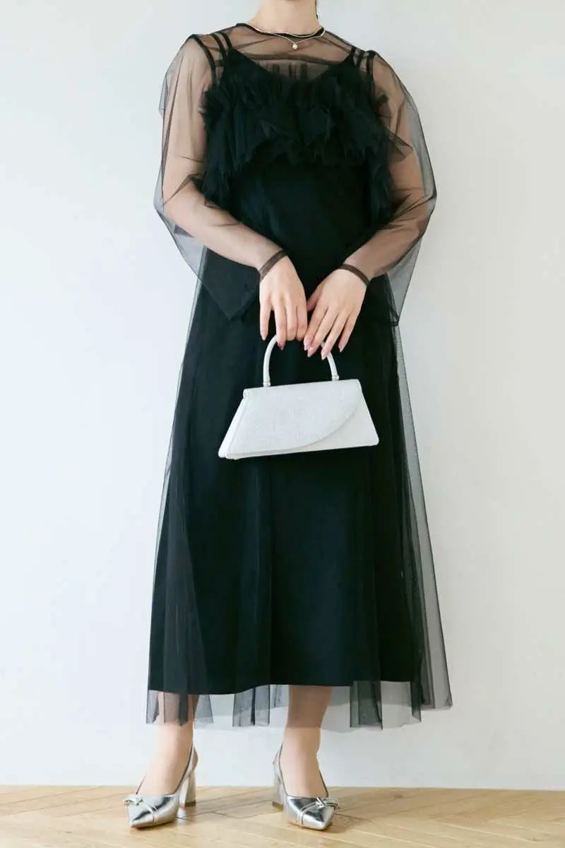 ブラックのMultiwayボリュームチュールドレス | ANDRESD | M | 結婚式