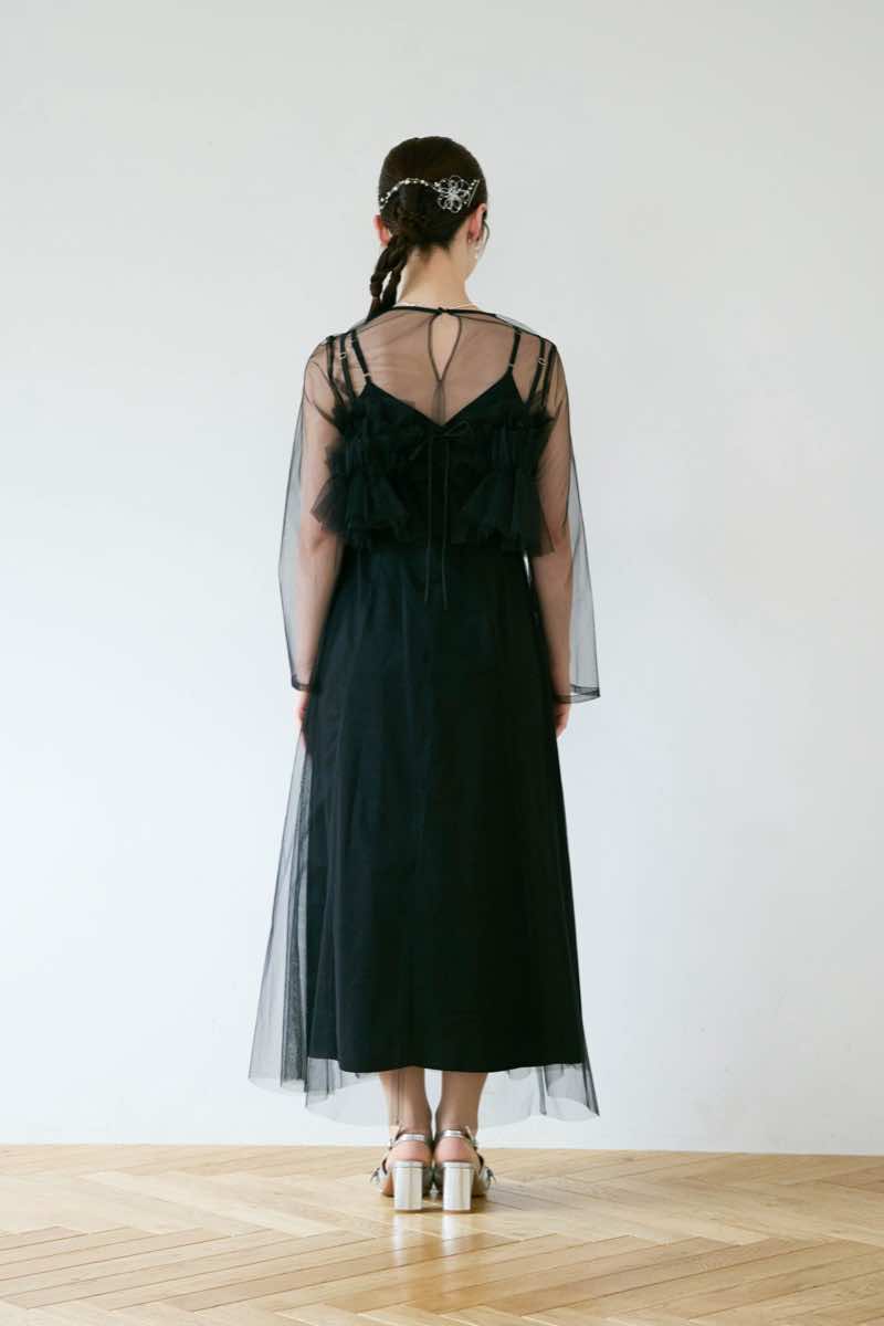 ブラックのMultiwayボリュームチュールドレスの商品画像4