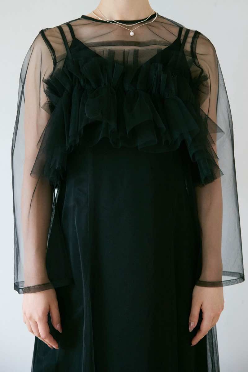 ブラックのMultiwayボリュームチュールドレスの商品画像6