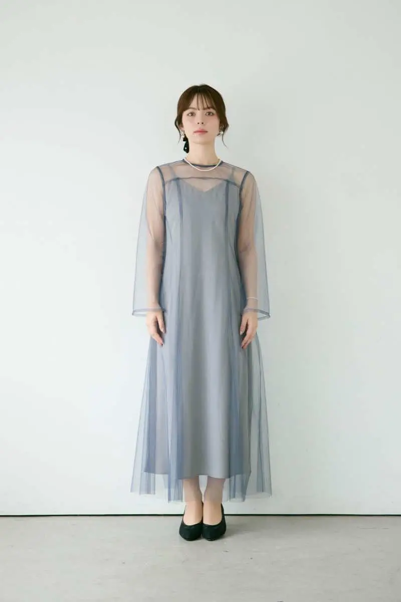 ブルーのMultiwayボリュームチュールドレス | ANDRESD | M | 結婚式