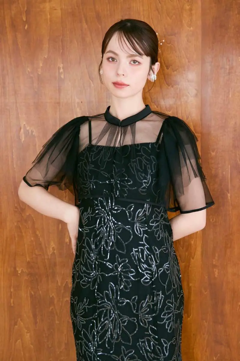 ブラックのフラワーレースセットドレス | Dorry doll | M | 結婚式