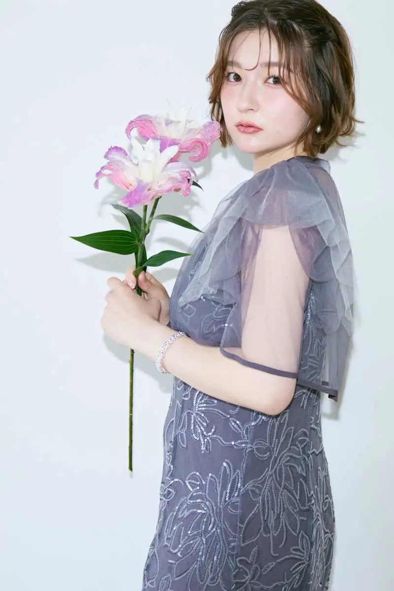 チャコールのフラワーレースセットドレス | Dorry doll | M | 結婚式