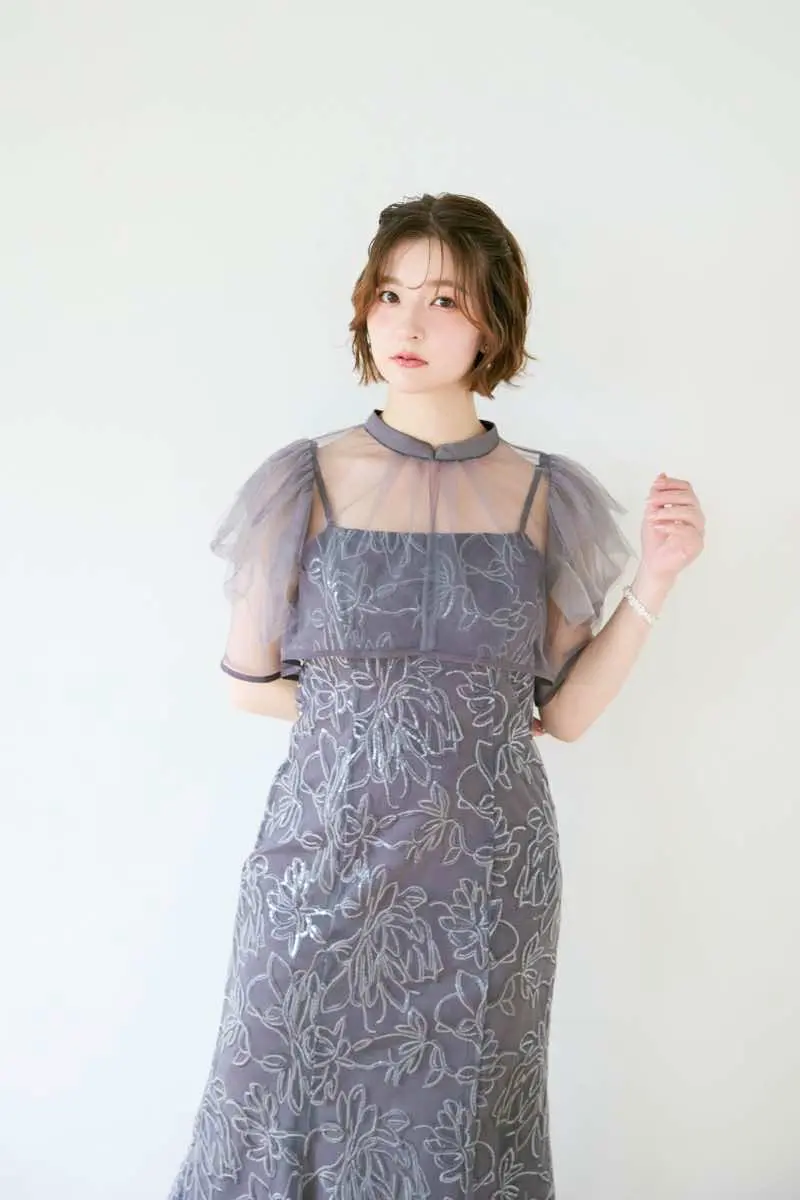 チャコールのフラワーレースセットドレス | Dorry doll | M | 結婚式