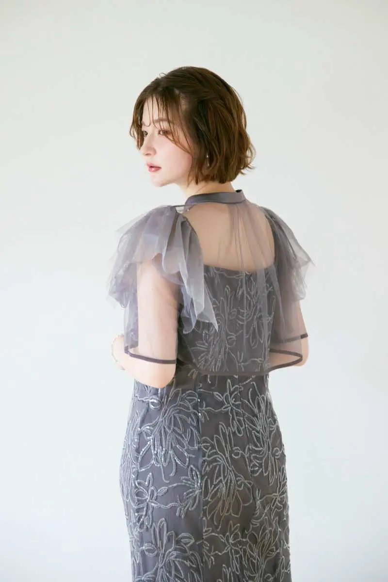 チャコールのフラワーレースセットドレス | Dorry doll | M | 結婚式