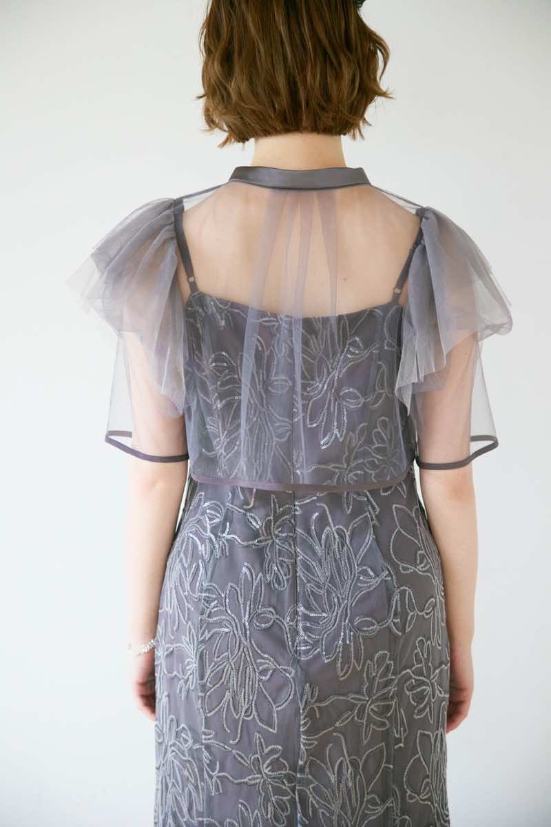 チャコールのフラワーレースセットドレス | Dorry doll | M | 結婚式