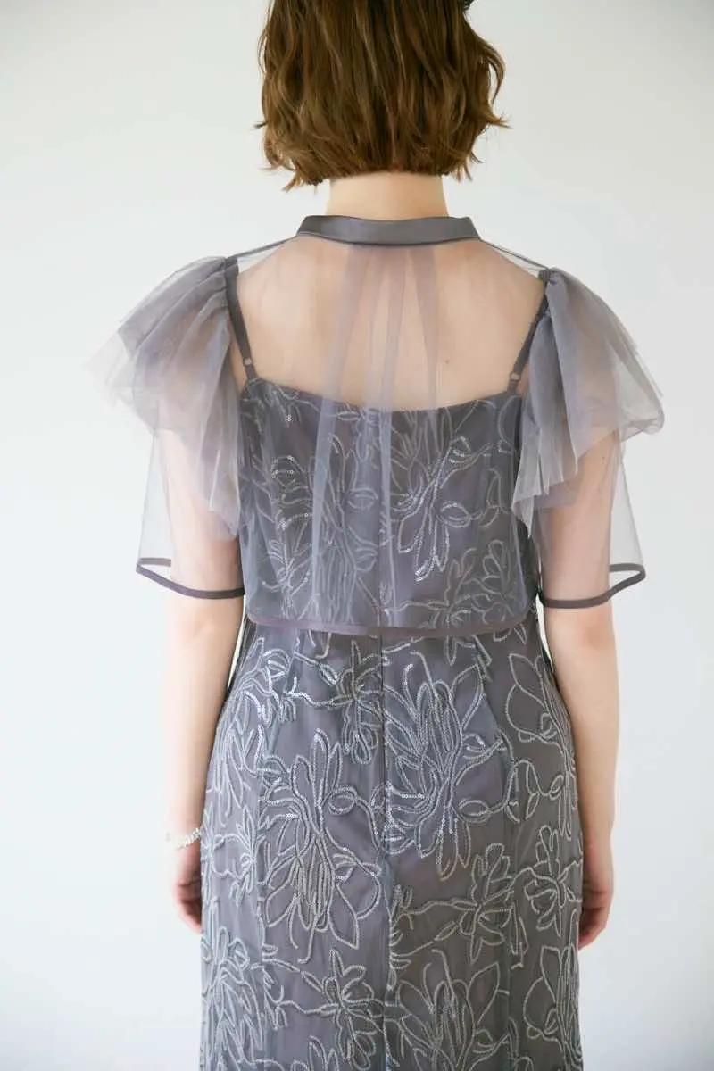 チャコールのフラワーレースセットドレス | Dorry doll | M | 結婚式