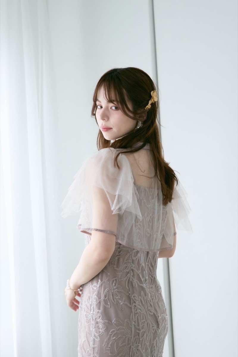 グレージュのフラワーレースセットドレス | Dorry doll | M | 結婚式