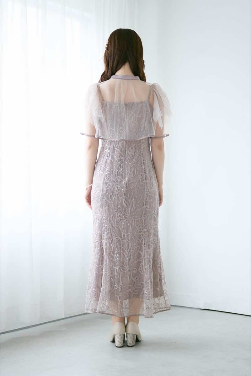 グレージュのフラワーレースセットドレス | Dorry doll | M | 結婚式