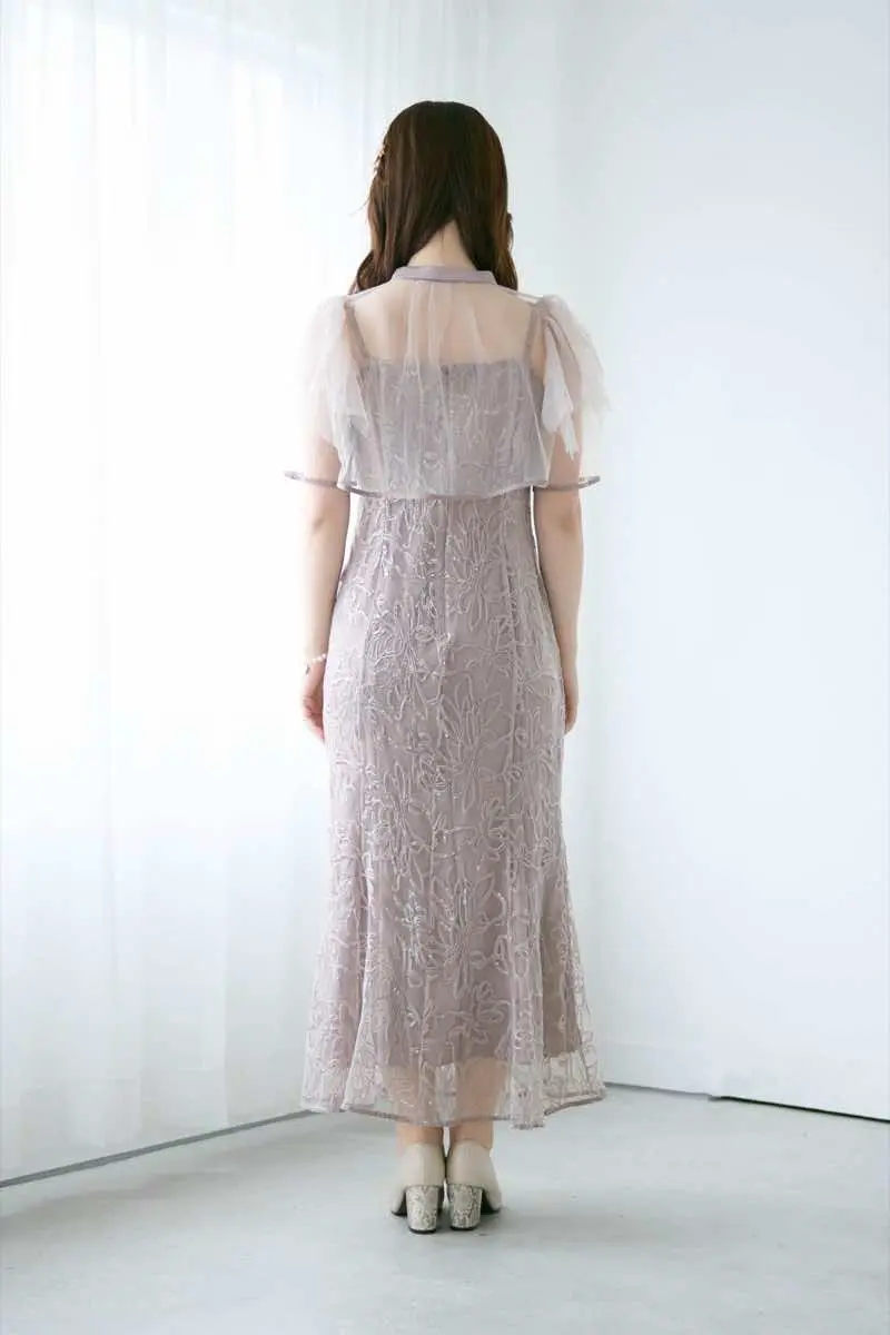 グレージュのフラワーレースセットドレス | Dorry doll | M | 結婚式