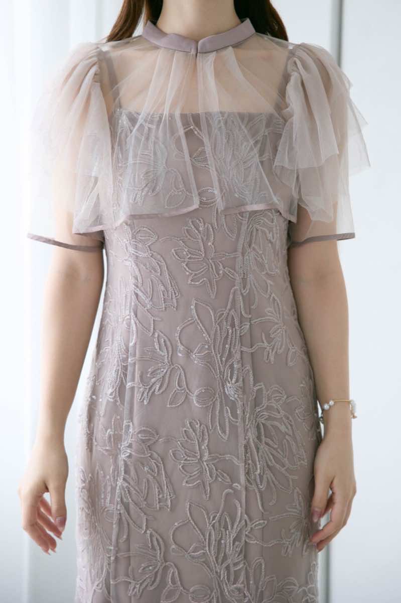 グレージュのフラワーレースセットドレス | Dorry doll | M | 結婚式