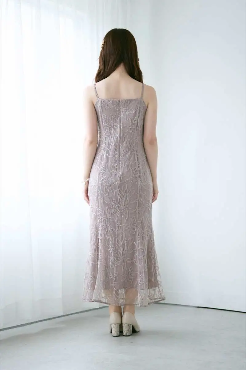 グレージュのフラワーレースセットドレス | Dorry doll | M | 結婚式