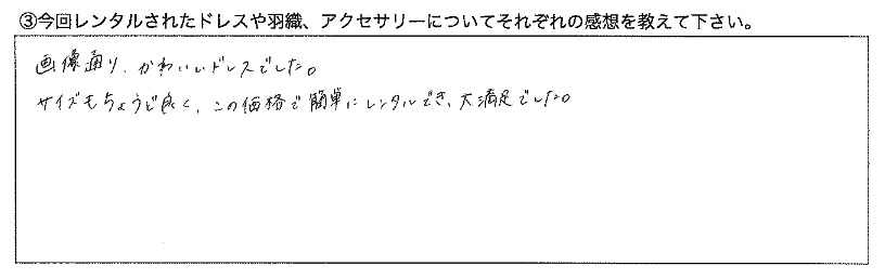 かわいいドレスでした